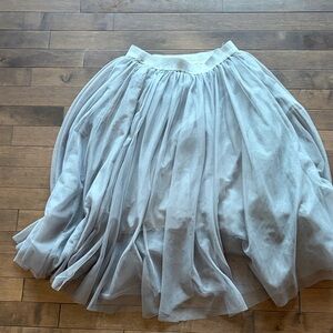 Esley Light Gray A-Line Tulle Skirt